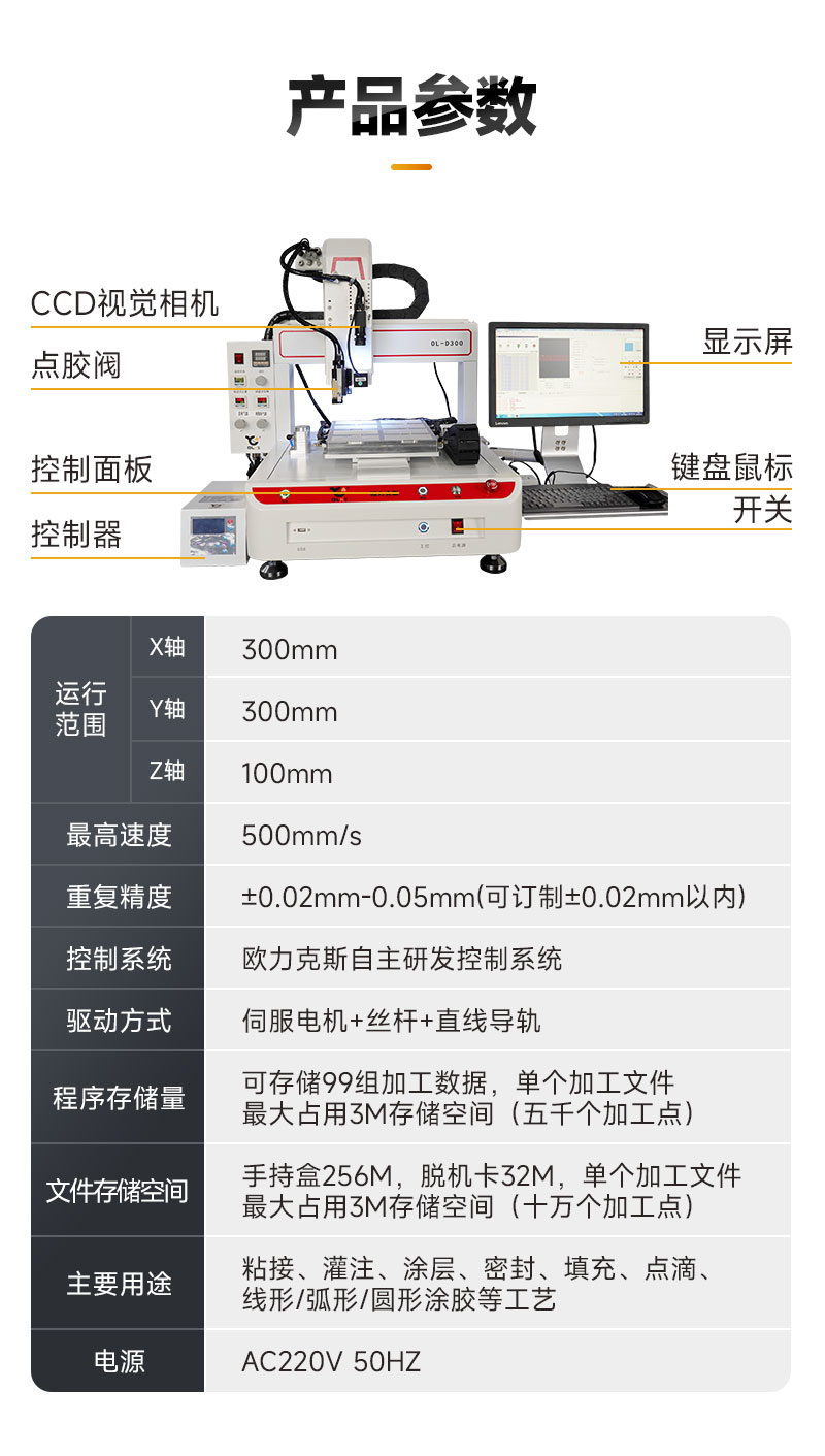 OL-D300桌麵式視覺點膠機5